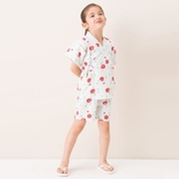 花柄×ストライプ甚平