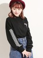 WEGO/チェッカースリーブロゴロングTシャツ