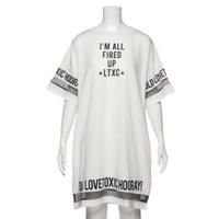 【45%OFF】メッシュ切り替えロゴ入りワンピース