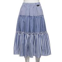 【50%OFF】ストライプ柄ティアードスカート