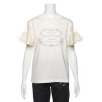 【50%OFF】フラワー刺しゅう入りチュール袖Ｔシャツ