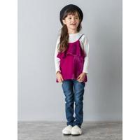 【50%OFF】リブカットソー＆フリルキャミソールセット