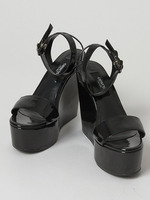 メタリックウェッジサンダル