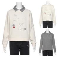 【50%OFF】【トドラーサイズ向け】ランダムロゴトレーナー×衿つきTシャツセット