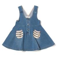 ネコ耳つき裏毛デニムフレアジャンパースカート