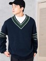 WEGO/ラインチルデンニット