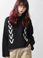 WEGO/レースアップニット