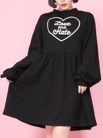 WC/ハートプリントスウェットワンピース