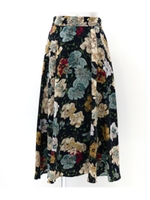 【Alluge】 フラワーフレアースカート/キャメル(017)