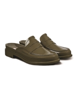 BACKLESS GLOSS PENNY LOAFER/SWAMP GREEN