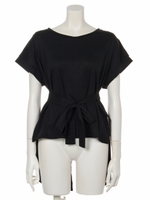 BACKロングデザインカットTOPS/ブラック