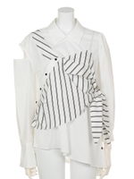 CAMISOLE COMBINATION SHIRT (STRIPE)/WHITE