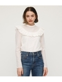 CAPELET FRILL LACE L／S TOPS/O/WHT1