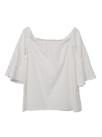 COTTON LINEN OFF SHOULDER TOP/ホワイト