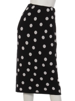 Dot JQ Knit J/WタイトミディSK/BLK