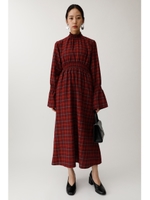 FLARE SLEEVE CHECK ドレス/柄RED5
