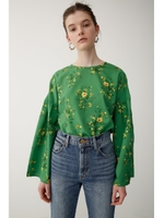 FLORAL FLARE SLEEVE ブラウス/柄GRN5