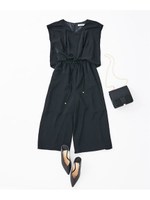 FO Vネックオールインワン/ブラック