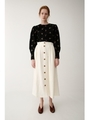 FRONT BUTTON FLARE スカート/O/WHT1