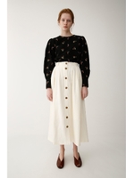 FRONT BUTTON FLARE スカート/O/WHT1
