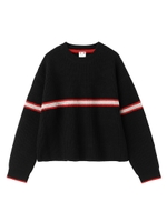 LINE KNIT TOP/ブラック