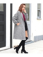 MIX地ボリュームスリーブコート/ホワイト(001)