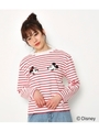 Mickey & Minnie ロング Tシャツ/柄RED5