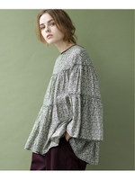 NE QUITTEZ PAS/別注flower print top/ブラック