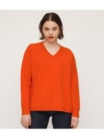 REFINED OVER V N／C TOPS/RED