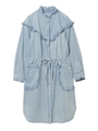 RUFFLE DENIM SHIRT DRESS/ライトインディゴ