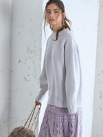 SMF W クルーネック ボリューム袖 プルオーバー / ニット/LT.GRAY