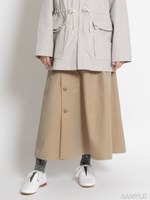 T/Cツイル フレアスカート/ベージュ