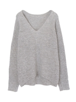 Vネックコクーンニットプルオーバー/ラベンダー