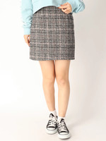 WC/グレンチェックウールタッチスカート