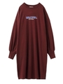 WIDE L/S DRESS/バーガンディ