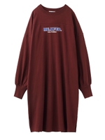WIDE L/S DRESS/バーガンディ