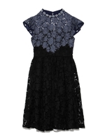 [L.B CANDY STOCK]配色レースビジューワンピース/NVY