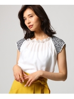 [L]【洗える】オリエンタル刺しゅうスリーブブラウス/オフホワイト(403)