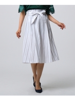 [L]【洗える】クロスミディ丈スカート/オフホワイト(303)