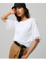 [L]チュールレイヤードプルオーバー/ホワイト(001)