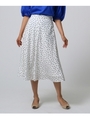 [L]ドットフレアスカート/ホワイト(101)