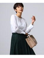 [L]幅広カフスブラウス/ホワイト(002)