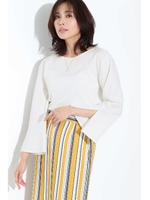 [ウォッシャブル]袖コンシャスプルオーバーカットソー/カーキ(180)