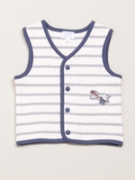 [ベビー]ワッフルボーダーベスト/生成