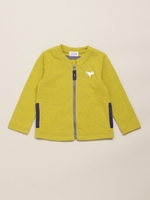 [ベビー]接結ニット恐竜ポイント付きジップアップ/ライトグリーン