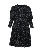 dot puffsleeve one-piece/black