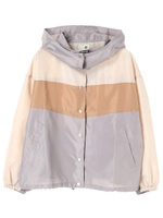 id カラーブロックナイロンブルゾン/サックスブルー