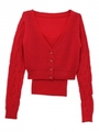 mohair knit ensemble/red