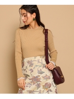 nesessaire（ネセセア）袖レースウールリブニット/キャメル(041)