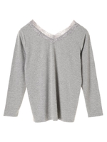 ・2WAYレースロンT/杢グレー